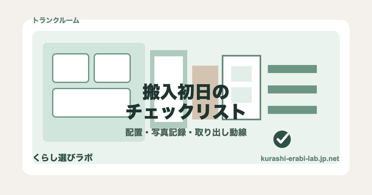 トランクルーム搬入初日の配置と写真記録を整理するアイキャッチ画像