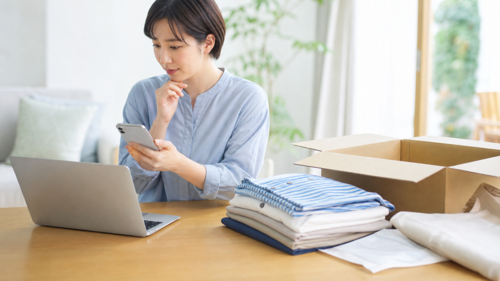 宅配クリーニングの集荷袋が届かず配送状況を確認する利用者